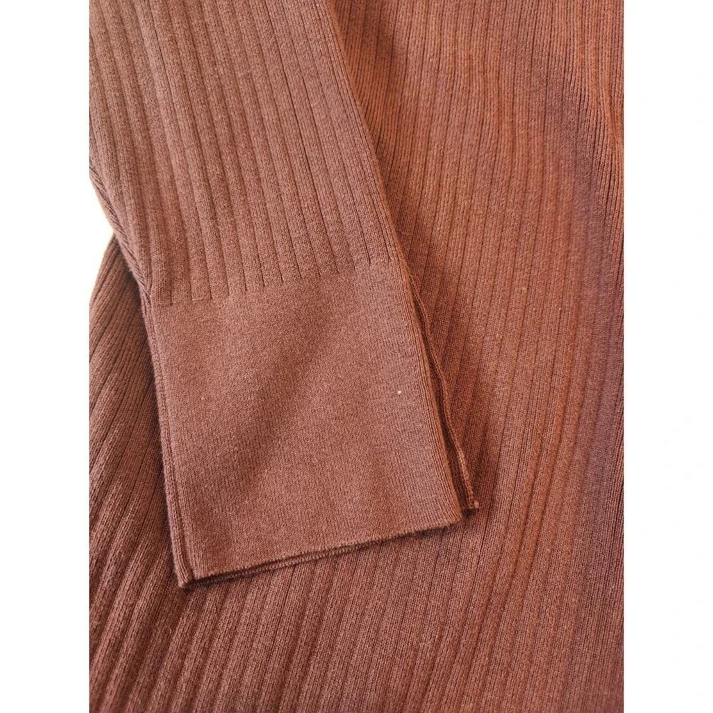 Talbots Women's Burgundy Open Knit‎ Long Cardigan Sweater Size L Preppy Career